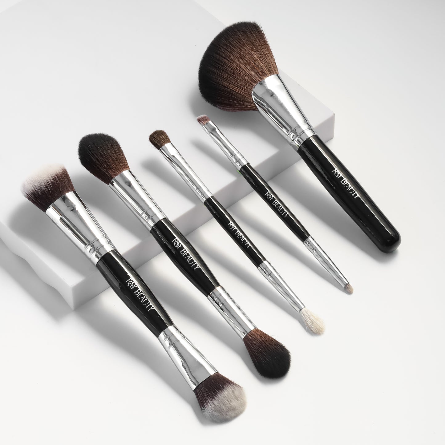 9 in 5 Dual Makeup Brush set + Travel Friendly Pouch