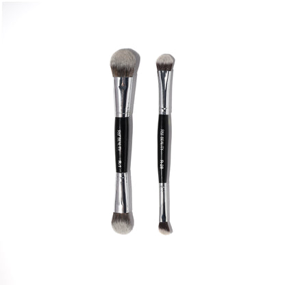 9 in 5 Dual Makeup Brush set + Travel Friendly Pouch