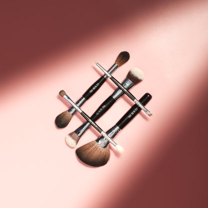 9 in 5 Dual Makeup Brush set + Travel Friendly Pouch