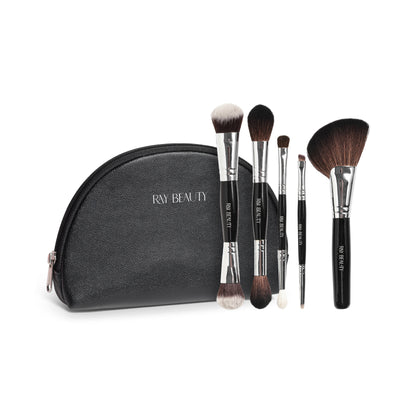 9 in 5 Dual Makeup Brush set + Travel Friendly Pouch